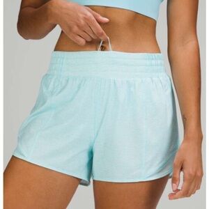 Lululemon Heather lux multi icing blue high rise hotty hot 4” size 10